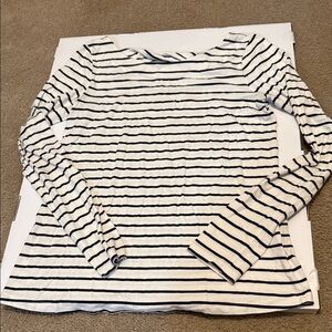 Lilly Pulitzer Navy and White Striped Long Sleeve Top